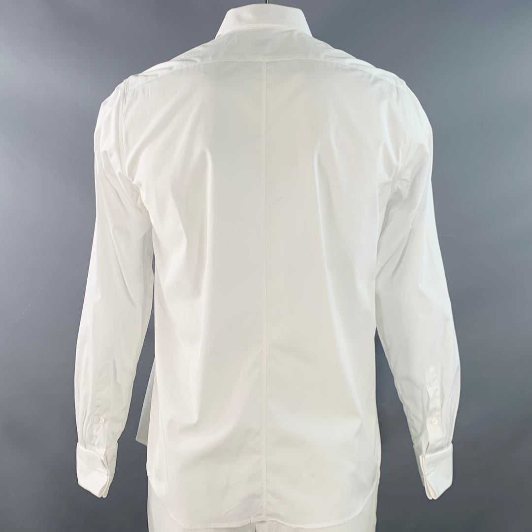 DRIES VAN NOTEN Size L White Cotton French Cuff Long Sleeve Shirt