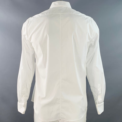 DRIES VAN NOTEN Size L White Cotton French Cuff Long Sleeve Shirt