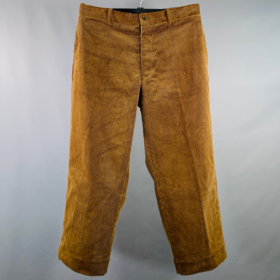 BELAFONTE Size XL Brown Corduroy Cotton Tapered Casual Pants