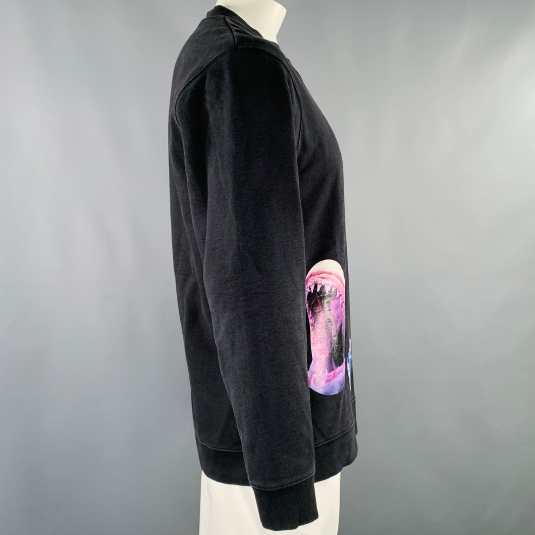 RAF SIMONS Size XXL Black Patches Cotton Crew Neck Sweatshirt