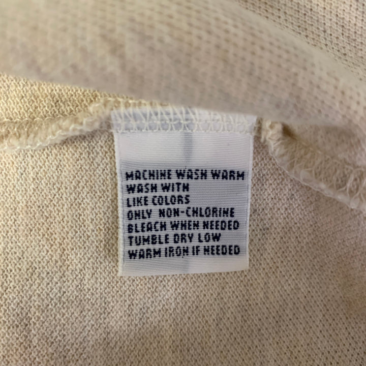 RALPH LAUREN Size S Khaki Logo Cotton Ribbed Polo