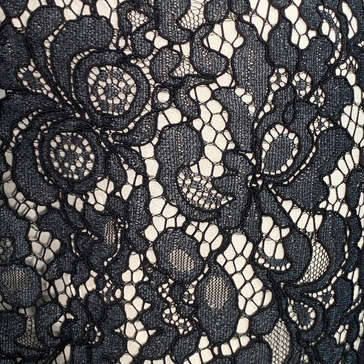 ANNE FONTAINE Size XL Selia Grey Black Polyamide Cotton Blend Lace Button Up Blouse