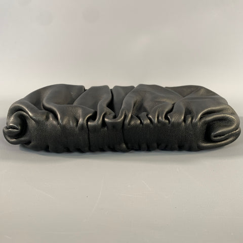 STAUD SS2020 Black Wrinkled Leather Pouch Bag