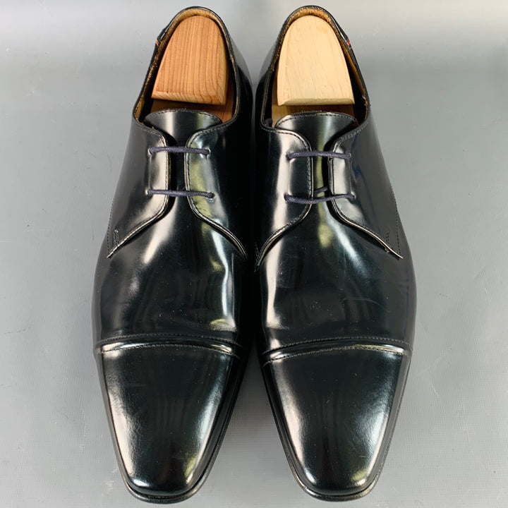 PS by PAUL SMITH Size 12 Robin Black Leather Cap Toe Lace-Up Shoes