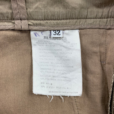 JIL SANDER Size 2 Taupe Cotton Blend Straight Dress Pants