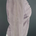 GIORGIO ARMANI Size 12 Lavender Suede Ruffle Trim Cardigan Jacket GIORGIO ARMANI