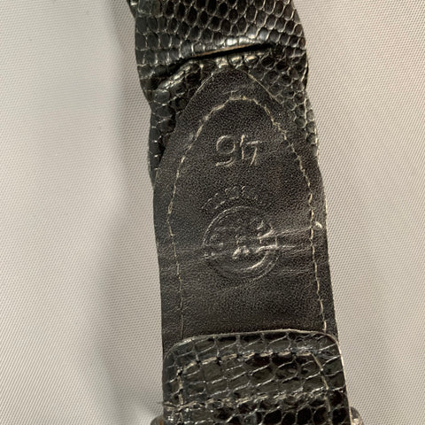 TORINO Size 46 Black Lizard Leather Belt