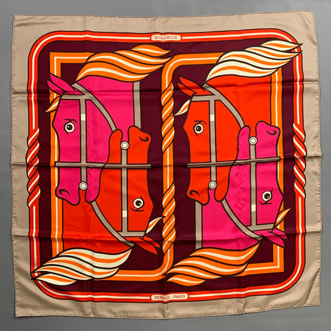HERMES Multi-Color Print Silk Scarves