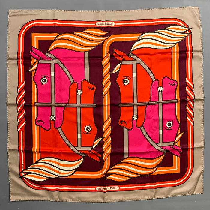 HERMES Multi-Color Print Silk Scarves