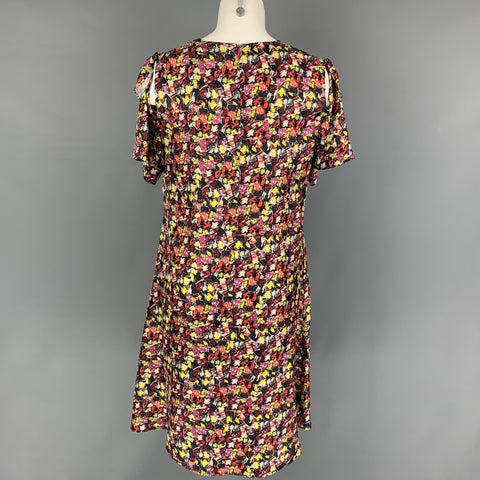 JONATHAN COHEN Size M Multi-Color Silk Short Sleeve Dress