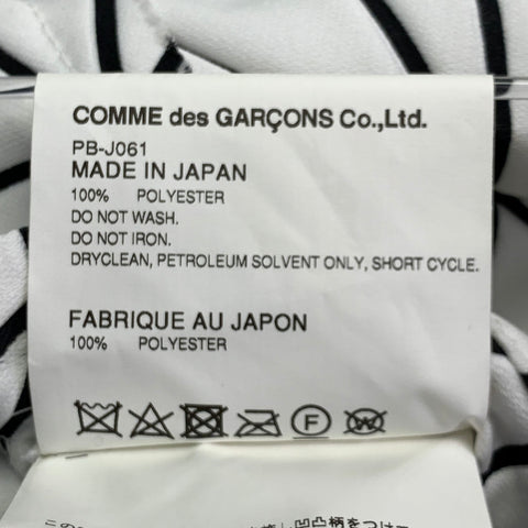 COMME des GARCONS HOMME PLUS 2018 Size S White Black Geometric Deconstructed Hoodie Jacket