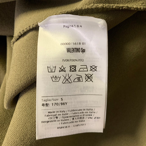 VALENTINO SS2021 Size S Green Olive Viscose Polyester Pointed Collar Polo