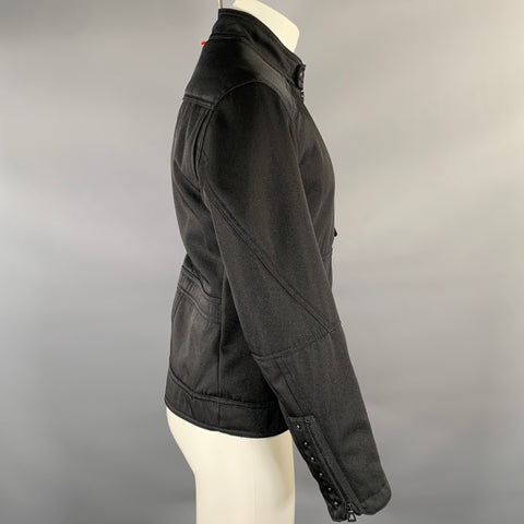 HUGO BOSS Size 38 Black Polyester Zip Up Jacket