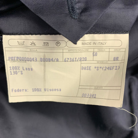 ISAIA Size 40 Regular Navy White Woven Wool Notch Lapel Sport Coat