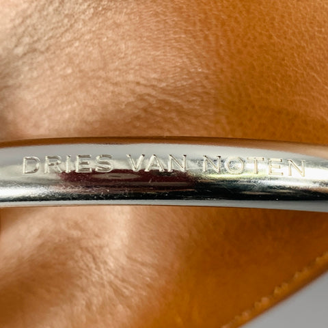 DRIES VAN NOTEN Brown Silver Leather Cross Body Bag