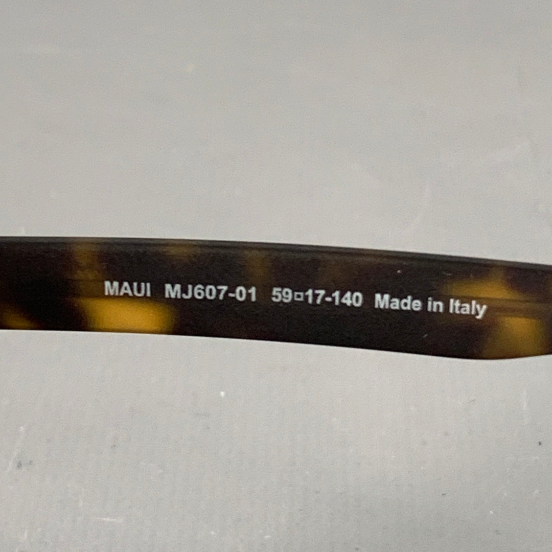 MAUI JIM 2nd Reef Black Brown Tortoiseshell Metal Acetate Pilot Sunglasses