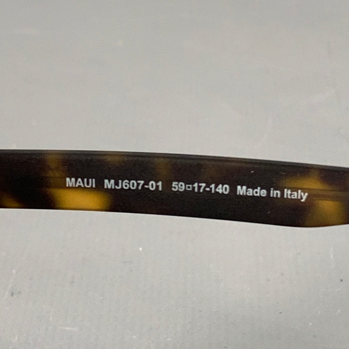 MAUI JIM 2nd Reef Black Brown Tortoiseshell Metal Acetate Pilot Sunglasses