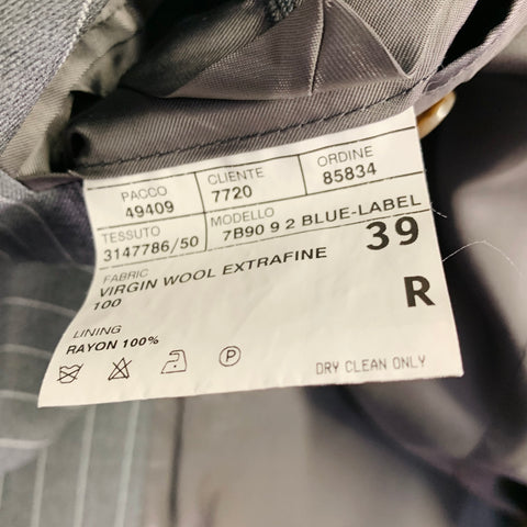Costume Ralph Lauren taille 39 Regular en laine rayée grise à revers crantés