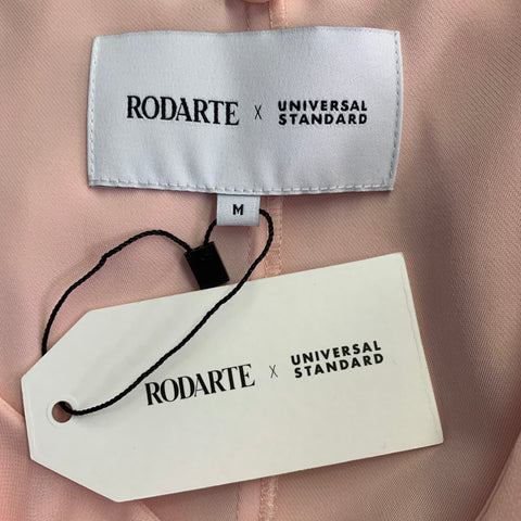 RODARTE Size 18 Pink Polyester Blend Ruffled V-Neck Blouse