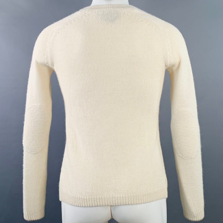 BURBERRY PRORSUM Size S Cream Knit Alpaca Crew Neck Pullover