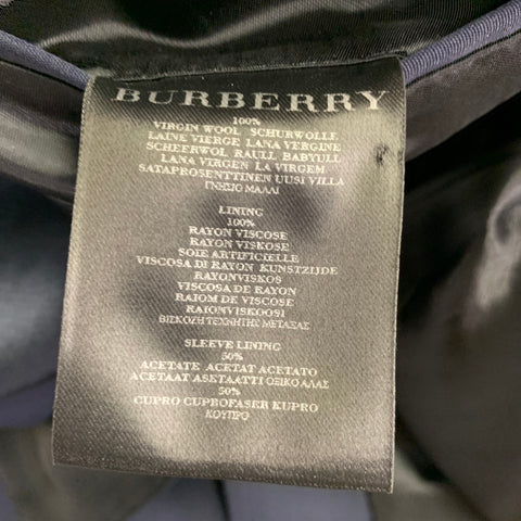 BURBERRY PRORSUM Veste Sport Tuxedo en Laine Vierge Bleu Marine Taille 40