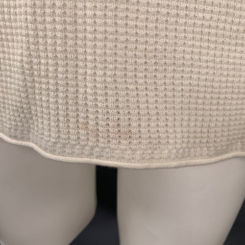 BILLY REID Size M Off White Waffle Knit Cotton Cashmere Long Sleeve T-shirt