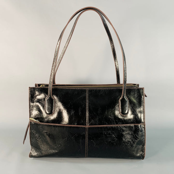 HOBO Black Patent Leather Shoulder Bag Handbag