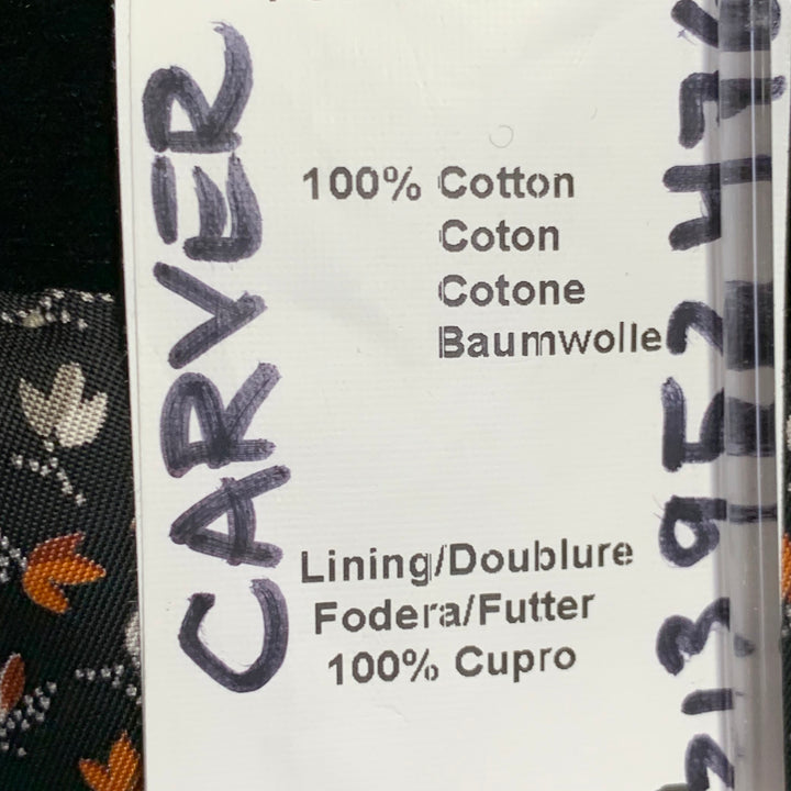 PS by PAUL SMITH Size L Black Velvet Cotton Slim Fit Notch Lapel Sport Coat