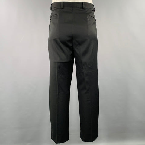 SAMUELSOHN Size 44 Black Wool Single Button Suit