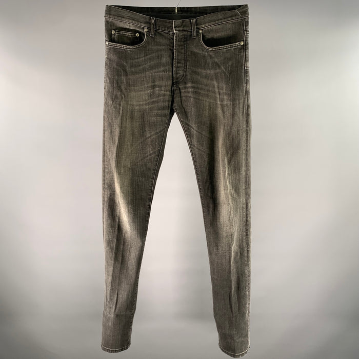 DIOR HOMME Size 31 Grey Wash Cotton Skinny Fit Jeans