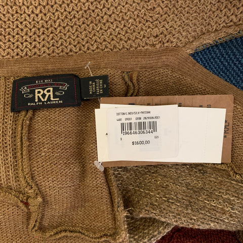 RRL by RALPH LAUREN Size 3 Brown Multi Color Cotton Linen Silk Cardigan Womens