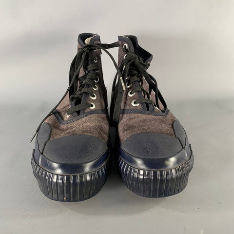 JULIEN DAVID Size 11 Black Suede High Top Sneakers