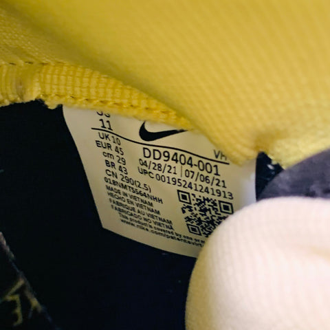 NIKE Size 11 Dunk High 1985 Black Yellow Print Leather High Top Sneakers