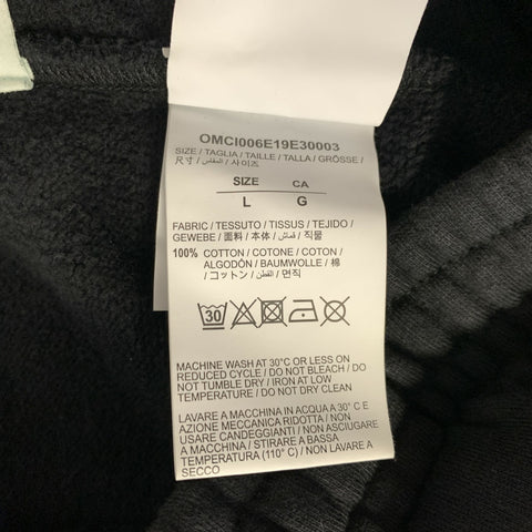 OFF-WHITE Size L Black Grey Graphic Cotton Sweats Shorts
