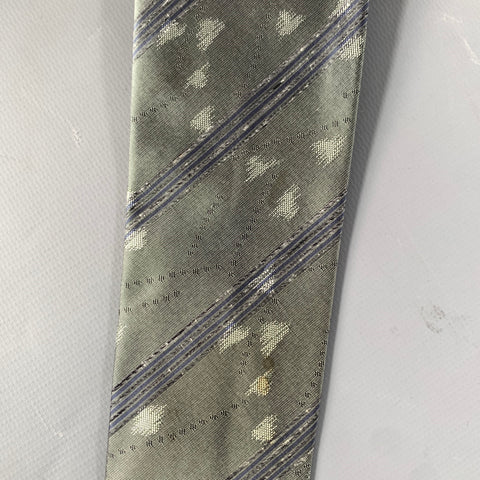 ISSEY MIYAKE Gray Navy Jacquard Silk Tie