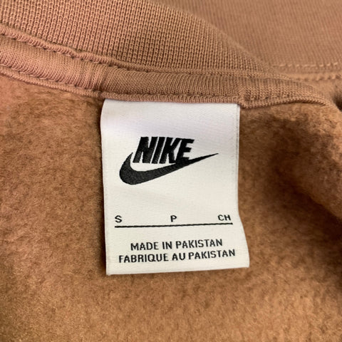 NIKE Size S Brown Cotton Blend Embroidered Wide Sleeves Casual Top