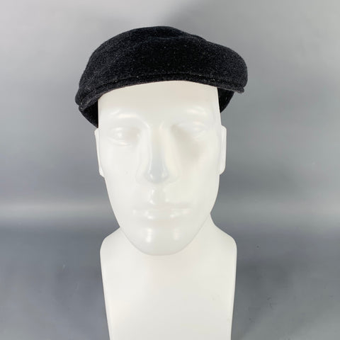 Casquette plate en laine feutrée gris anthracite VINTAGE