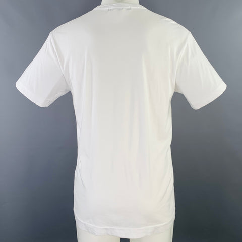 COMME des GARCONS Size M White Multi Color Color Block Cotton T-shirt