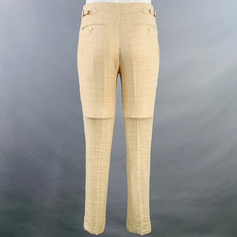 POLO by RALPH LAUREN Size 38 Regular Brown Beige Window Pane Suit