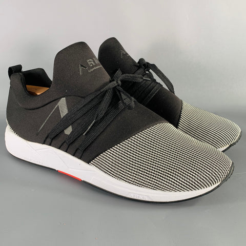 ARKK Size 10 -Raven Mesh- Black White Neoprene Slip On Sneakers