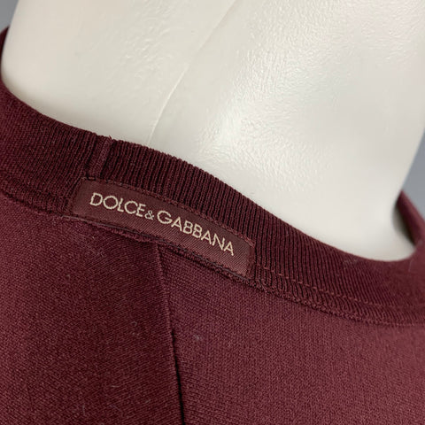 DOLCE & GABBANA Size M Burgundy Cotton Crew Neck T-shirt