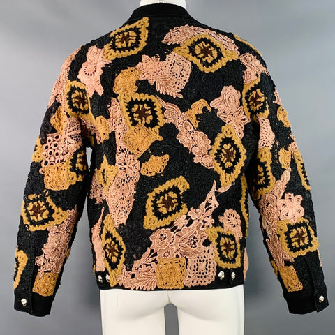 EARTHLING VIP Size M Poetic Lust Black Brown Lace Cotton Trucker Jacket