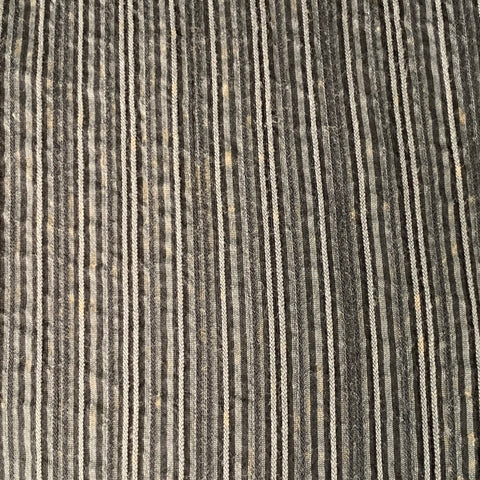 ARMANI COLLEZIONI Size S Grey Black Seersucker Stripe Cotton Blend Long Sleeve Shirt
