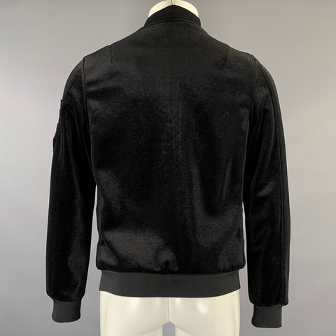 SCOTCH AND SODA Chest Size S Black Embroidery Polyester Bomber Jacket