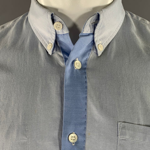 JUNYA WATANABE Chest Size S Blue Contrast Stitch Cotton Blend Button Down
