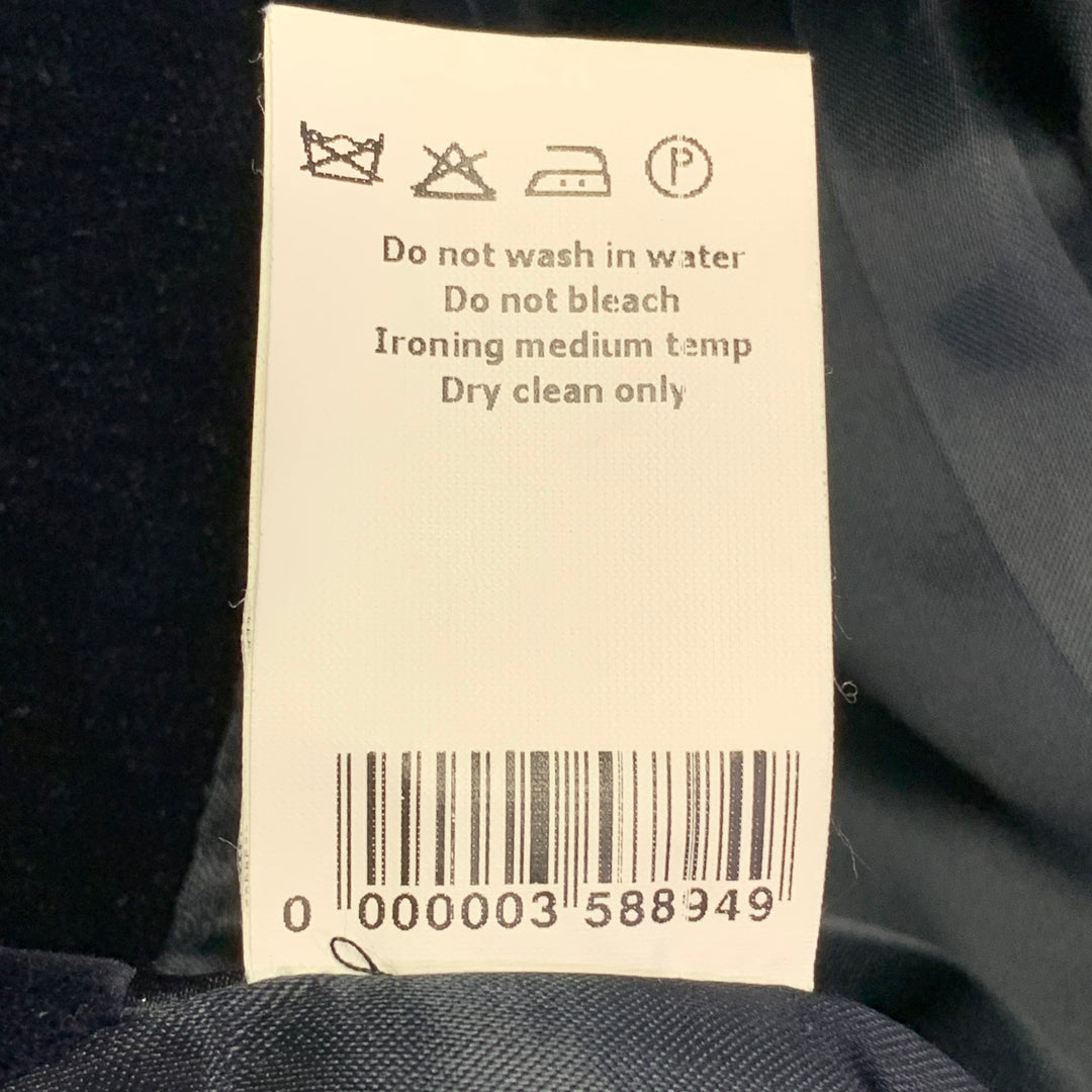 MARC JACOBS Size 40 Navy Cotton Velvet Notch Lapel Sport Coat