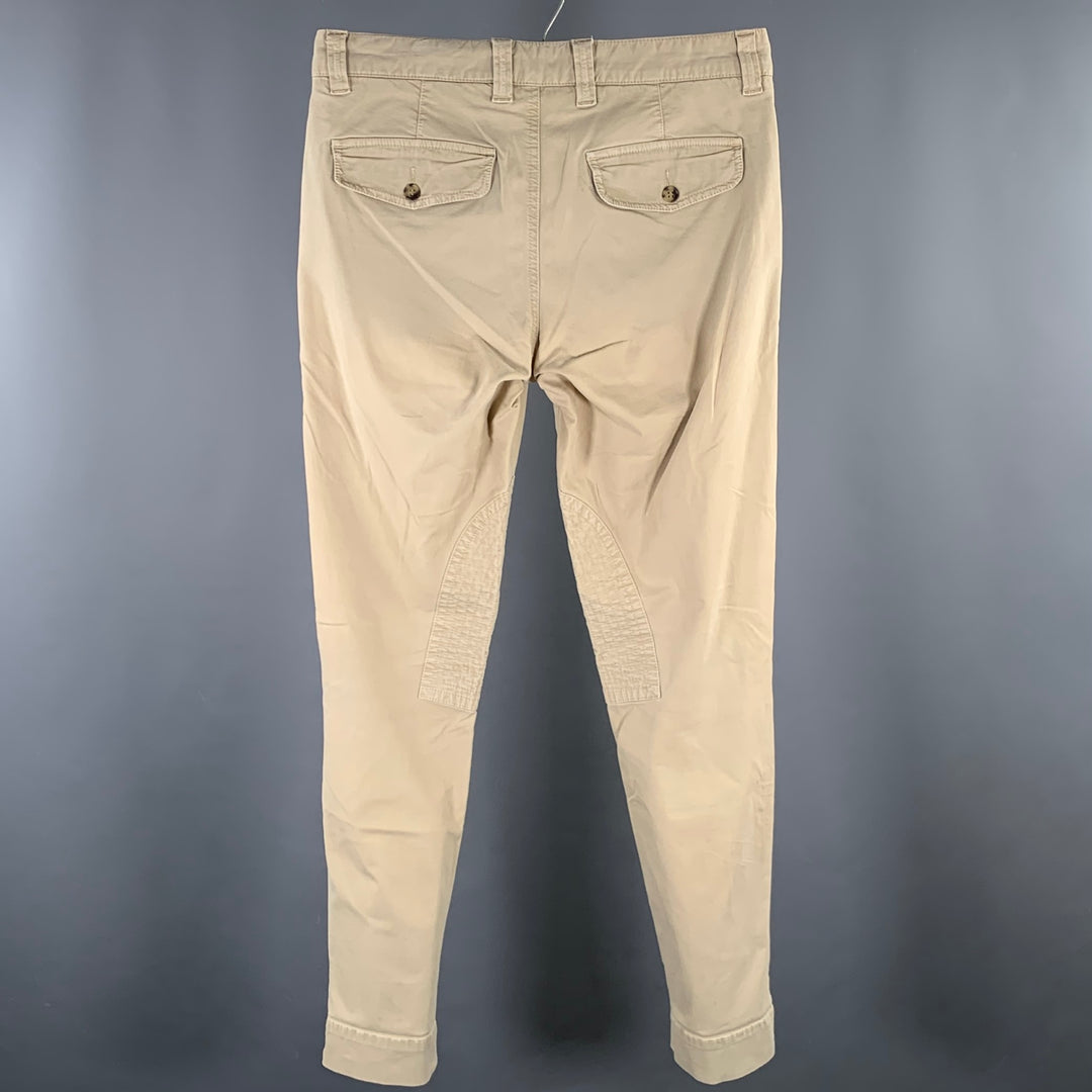 MICHAEL BASTIAN Size 31 Khaki Solid Cotton Riding Casual Pants