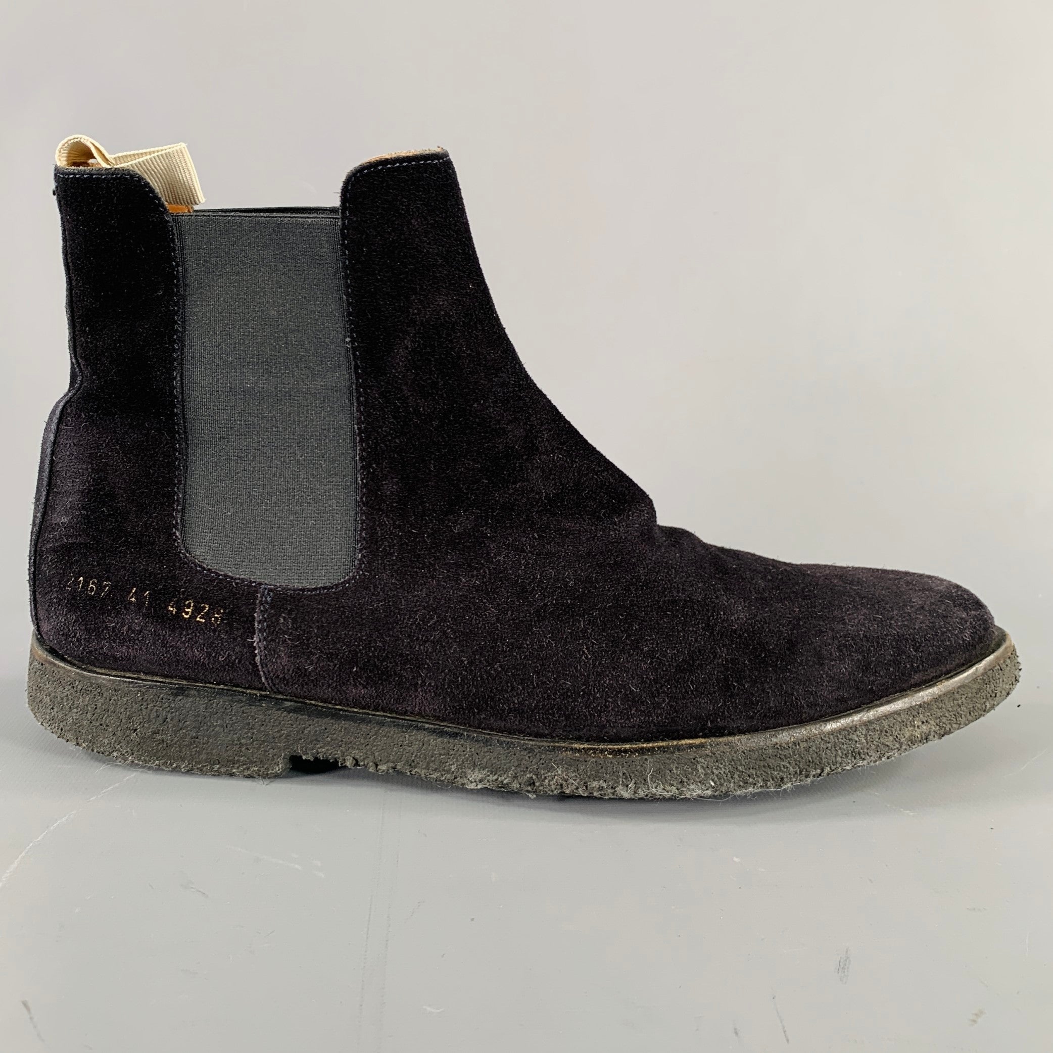 COMMON PROJECTS Size 8 Black Suede Chelsea Boots Sui Generis Designer Consignment