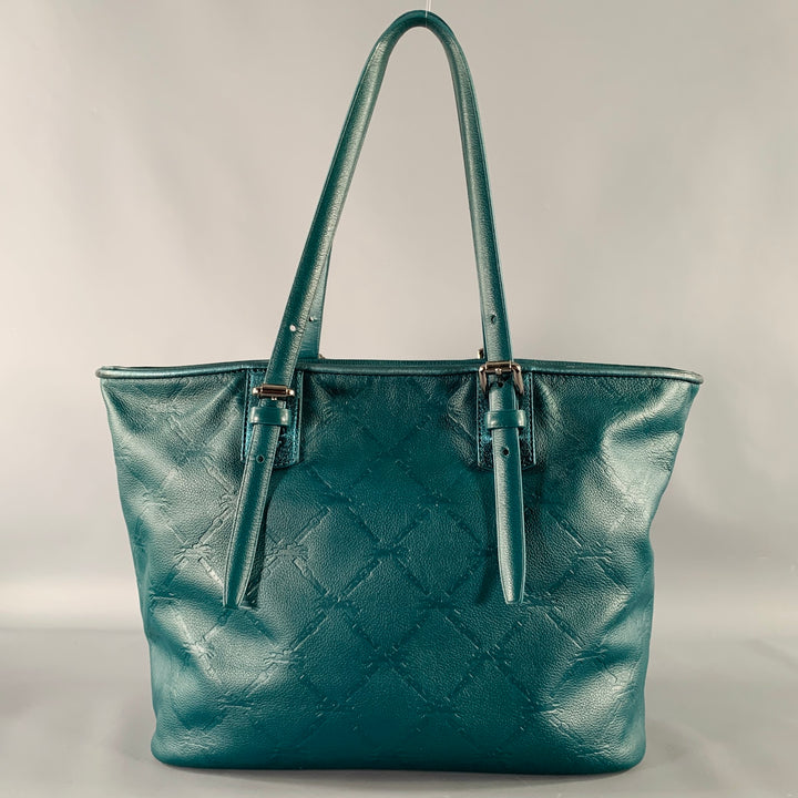 LONGCHAMP Green Embossed Tote Handbag