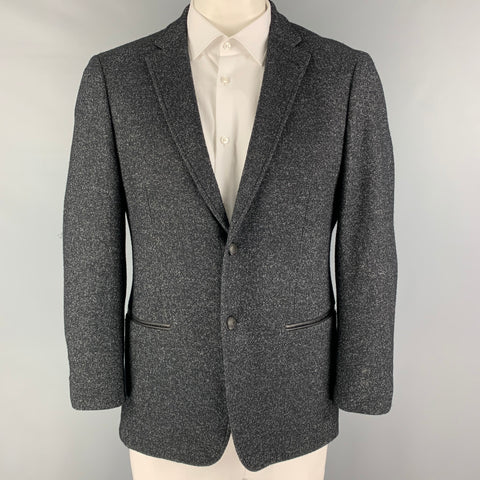 JOHN VARVATOS * U.S.A. Size 42 Black Grey Heather Notch Lapel Sport Coat